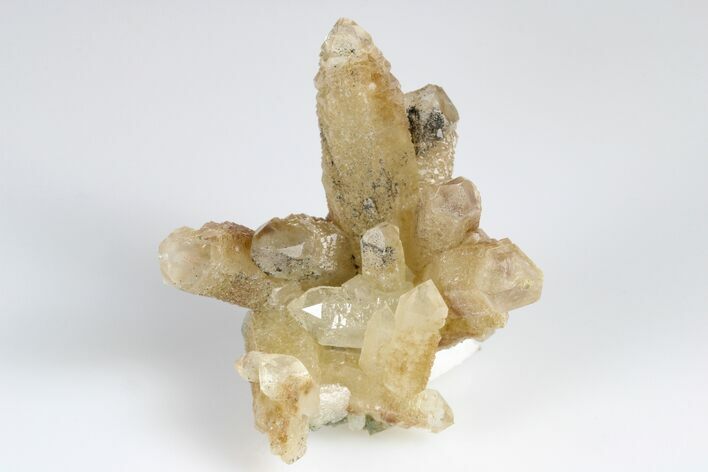 Quartz Crystal Cluster with Calcite & Loellingite - Mongolia #180372